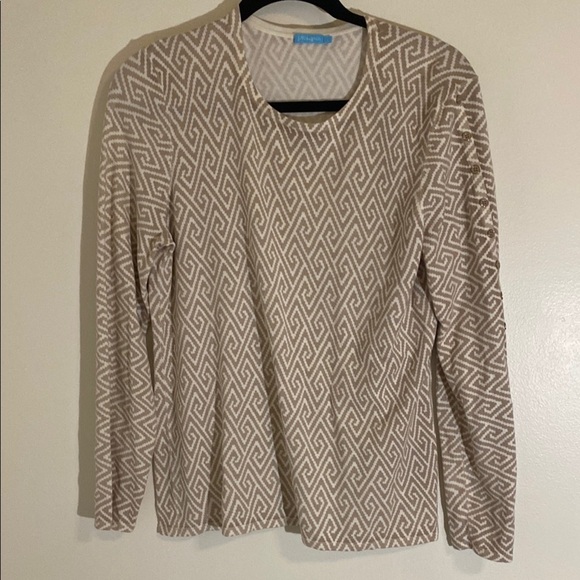 J. McLaughlin Womens Geometric Patterned Long Sleeve Pullover Sweater size Large - Picture 1 of 7